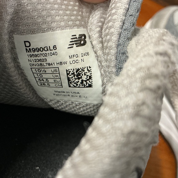 New Balance Men 990v6 Gray Running Shoe M990GL6 Made In USA Size 10.5 - Picture 9 of 9